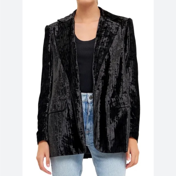 Endless Rose Jackets & Blazers - Endless Rose Black  Velvet  Blazer, size L,new